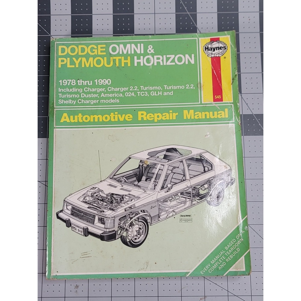 Haynes Auto Repair Manual 545 Dodge Omni & Plymouth Horizon 1978 thru 1990